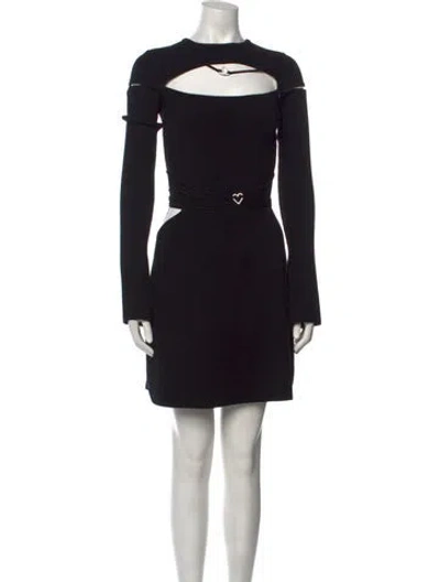 Pre-owned Mach&mach Mock Neck Mini Dress In Black