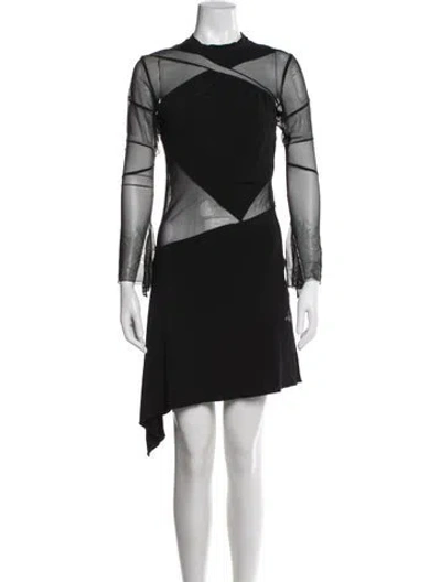 Pre-owned Mach&mach Mock Neck Mini Dress In Black