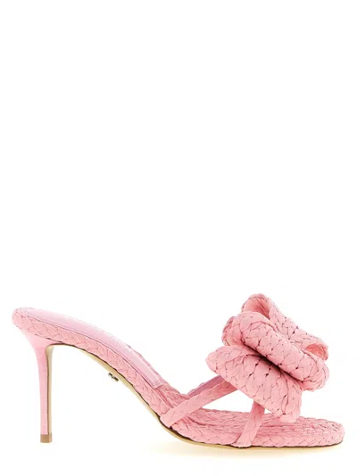 Mach&mach Mach & Mach Multicolor Raffia Stiletto Heel Women's Sandals In Pink