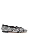 Mach&mach Crystal Net Square Toe Ballerinas With Straps 10mm By Mach