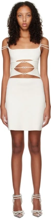 Mach&mach Off-white Matilde Minidress In Ivory