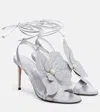 Mach&mach Orchid 95 Glitter Sandals In Silver