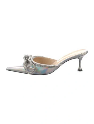 Pre-owned Mach&mach Patent Leather Bow Accents Mules