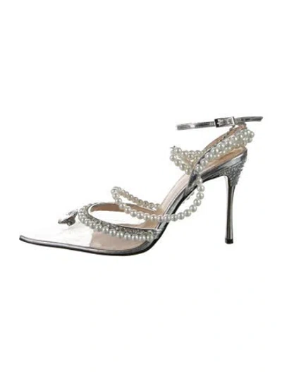 Pre-owned Mach&mach Patent Leather Crystal Embellishments Pumps In Silver