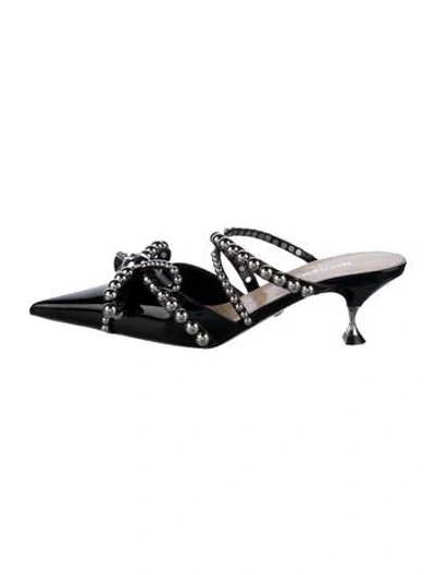 Pre-owned Mach&mach Patent Leather Mules In Black