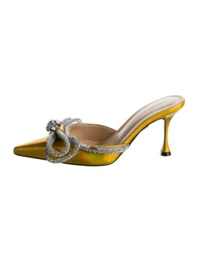 Pre-owned Mach&mach Patent Leather Mules In Yellow