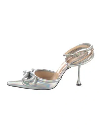 Pre-owned Mach&mach Patent Leather Pumps In Metallic/silver