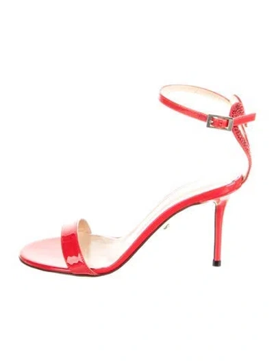 Pre-owned Mach&mach Patent Leather Sandals In Red