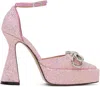 Mach&mach Pink Double Bow Platform Heels In Pink