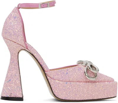 Mach&mach Pink Double Bow Platform Heels