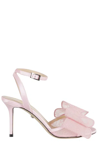 Mach&mach Pink Le Cadeau Lace-insert Ankle-strap Leather Sandals