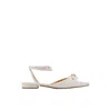 Mach&mach Mach & Mach Pointed Toe Ballet Flats In White