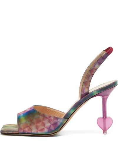 Pre-owned Mach&mach  90mm Heart-heel Open-toe Sandals