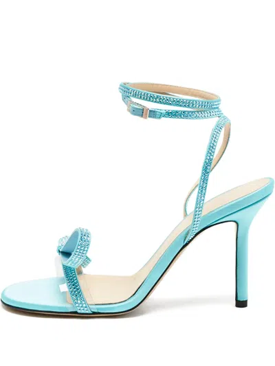 Pre-owned Mach&mach  90mm Rhinestone-embellished Strappy Sandals