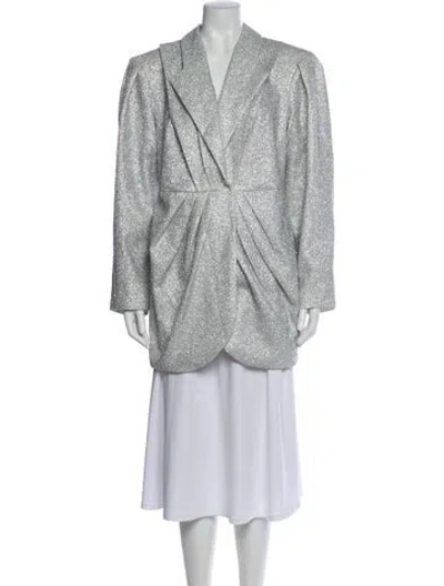 Pre-owned Mach&mach Printed Peacoat In Silver