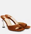 Mach&mach Puffy Heart Ring 95 Suede Mules