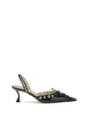 Mach&mach Crystallised Corset Slingback Pumps In Black