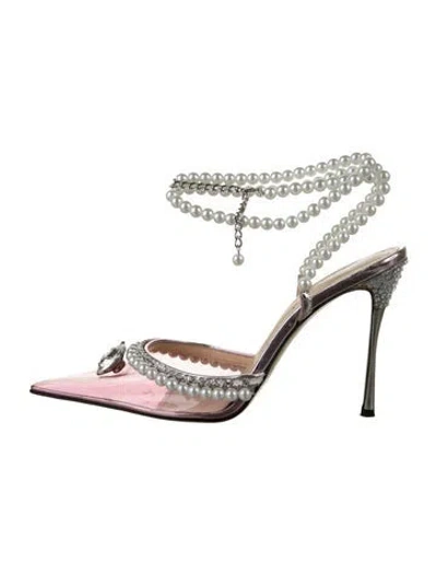 Pre-owned Mach&mach Pvc Animal Print Slingback Pumps In Pink