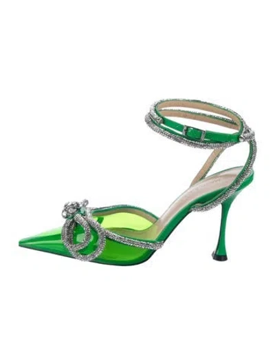 Pre-owned Mach&mach Pvc Bow Accents Pumps In Green