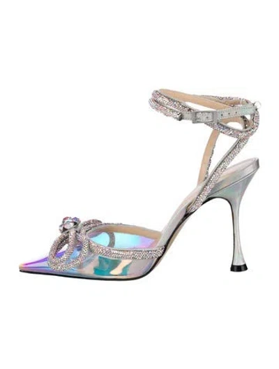 Pre-owned Mach&mach Pvc Bow Accents Pumps In Silver