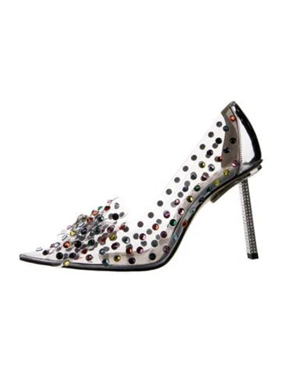 Pre-owned Mach&mach Pvc Bow Accents Pumps W/ Tags In Transparent