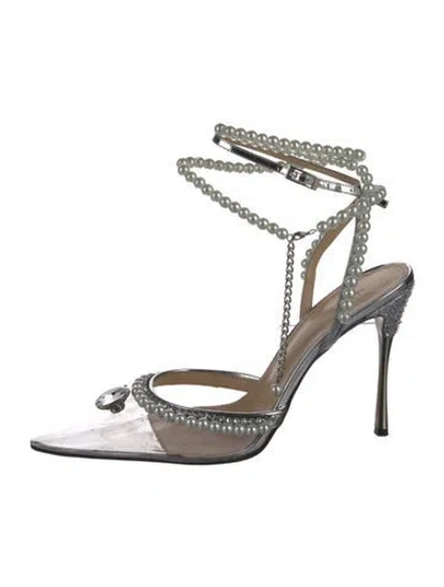 Pre-owned Mach&mach Pvc Crystal Embellishments D'orsay Pumps In Black