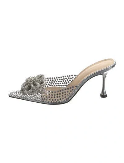 Pre-owned Mach&mach Pvc Crystal Embellishments Mules In Transparent