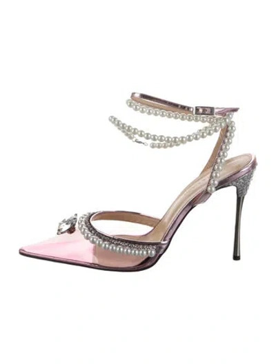 Pre-owned Mach&mach Pvc Crystal Embellishments Pumps In Black