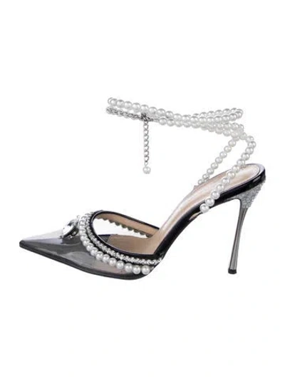 Pre-owned Mach&mach Pvc Crystal Embellishments Pumps In Silver