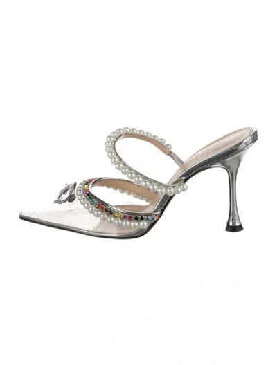 Pre-owned Mach&mach Pvc Crystal Embellishments Pumps In Silver