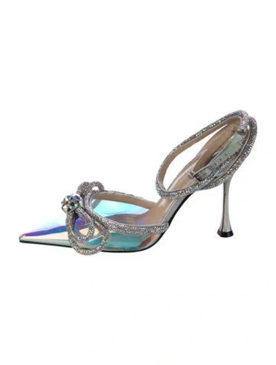 Pre-owned Mach&mach Pvc Crystal Embellishments Pumps In Silver