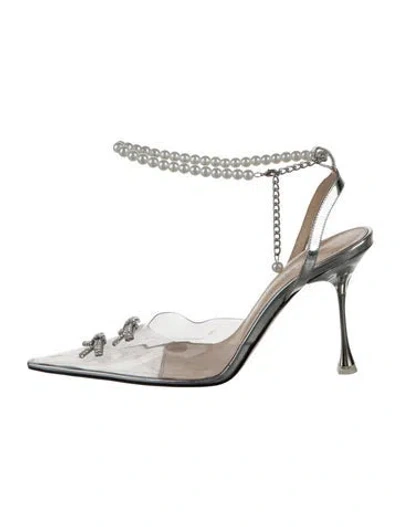 Pre-owned Mach&mach Pvc Crystal Embellishments Pumps In White