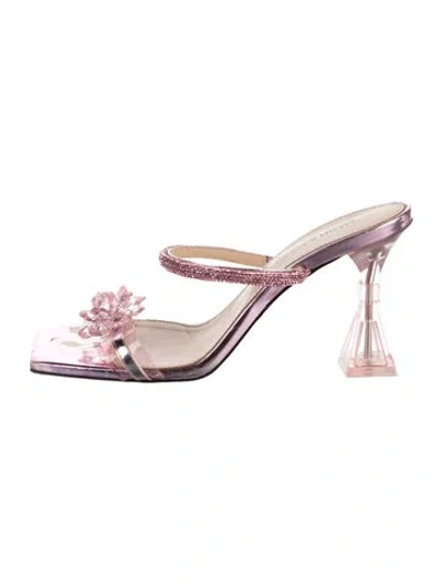 Pre-owned Mach&mach Pvc Crystal Embellishments Sandals