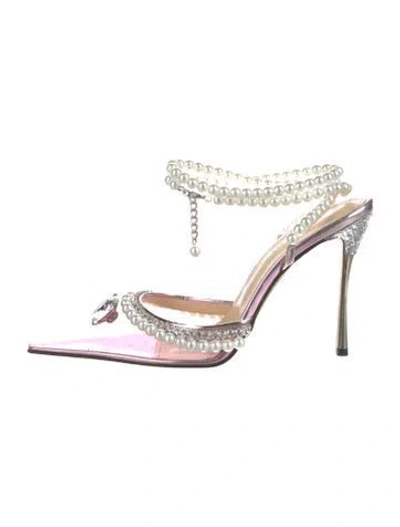 Pre-owned Mach&mach Pvc Crystal Embellishments Slingback Pumps