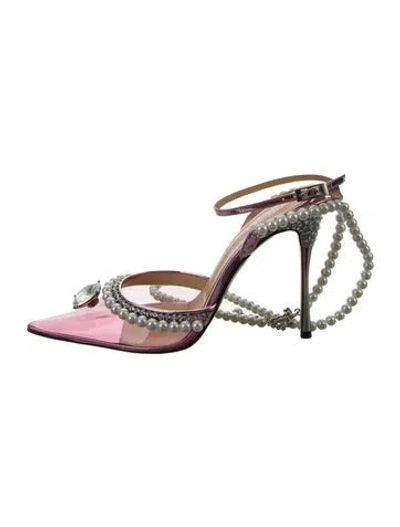 Pre-owned Mach&mach Pvc Crystal Embellishments Slingback Pumps