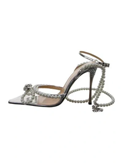 Pre-owned Mach&mach Pvc Crystal Embellishments Slingback Pumps In Black