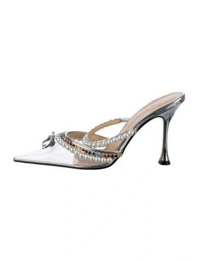 Pre-owned Mach&mach Pvc Mules In Silver