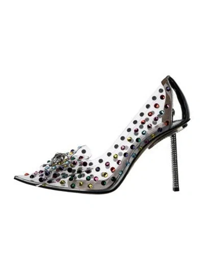 Pre-owned Mach&mach Pvc Polka Dot Print Pumps In Clear