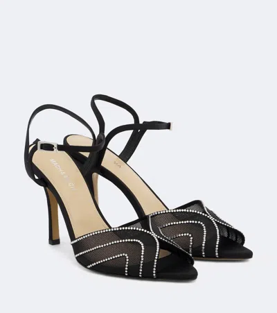 Mach&mach Rainbow Embellished Mesh Sandals In Blue