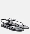Mach&mach Glossy Thong Sandals With Crystal-embellished Double Bow In Animal Print
