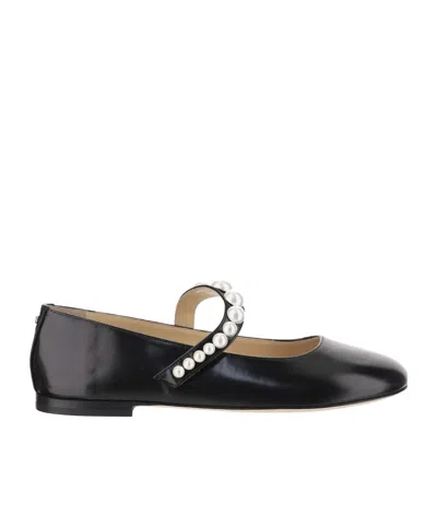 Mach&mach Round Head Ballet Shoes In Black