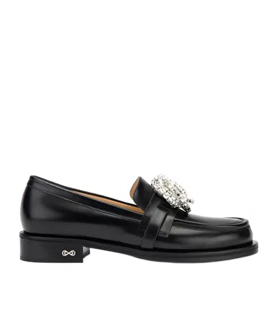 MACH&MACH MACH  MACH GALAXY EMBELLISHED STACKED HEEL LOAFERS