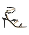 Mach&mach Heart Embellished Open Toe Sandals In Black