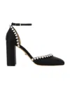Mach&mach 95mm Audrey Satin Heels In Black