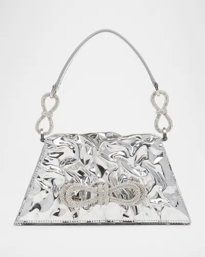 Mach&mach Samantha Bow Mirror Leather Top-handle Bag In Silver