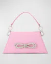Mach&mach Mn Samantha Satin Top Handle Bag W/bow In Pink