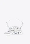 Mach&mach Samantha Double Bow Shoulder Bag In Silver
