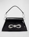 Mach&mach Samantha Medium Double Bow Patent Top-handle Bag In Black