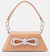 Mach&mach Samantha Double Bow Satin Shoulder Bag In Brown