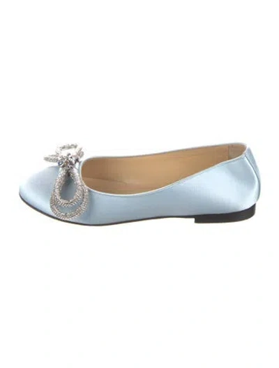 Pre-owned Mach&mach Satin Ballet Flats In Blue